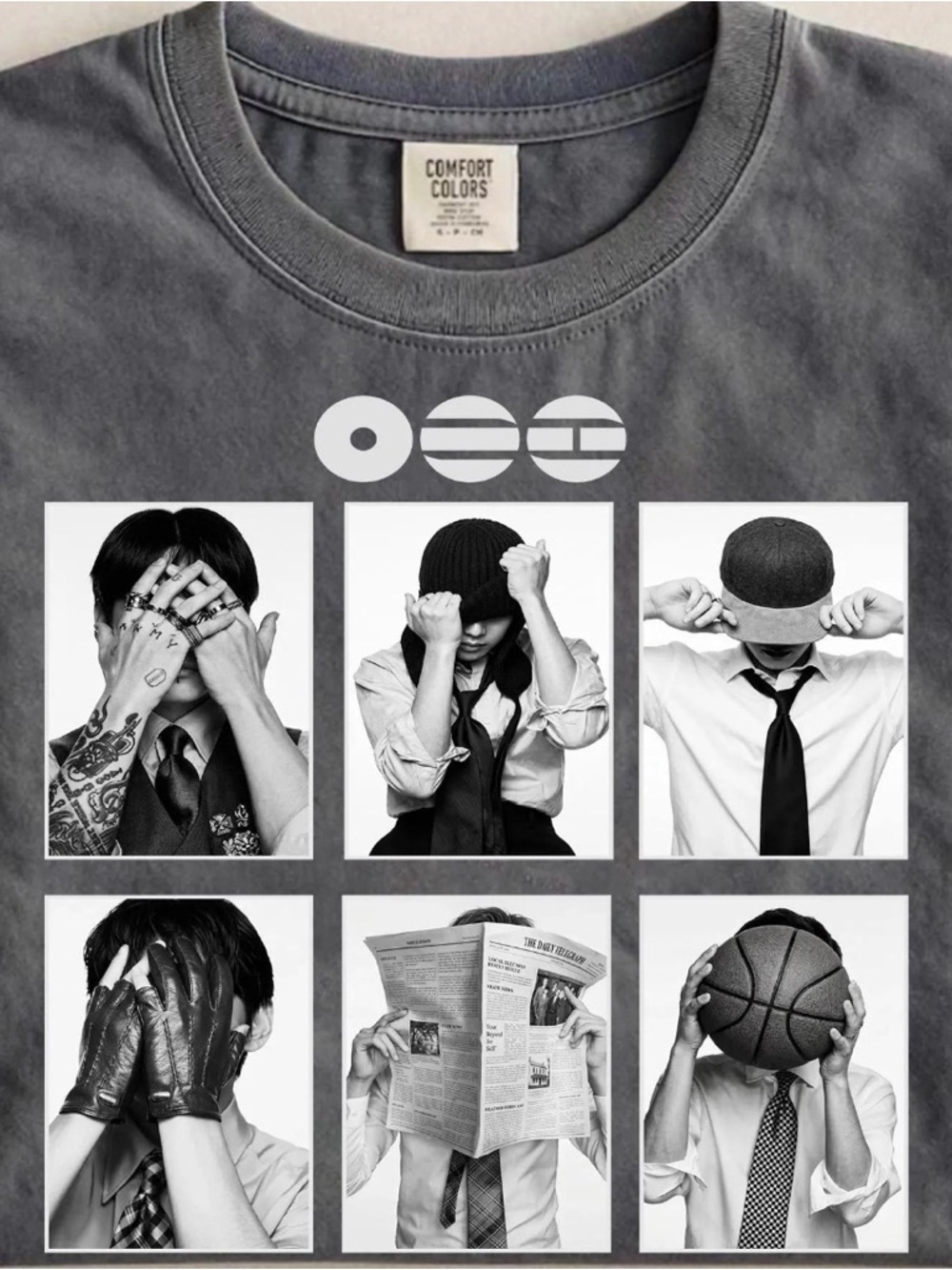 Comfort Colors Gray Short-Sleeve Photo-Panel Graphic Tee